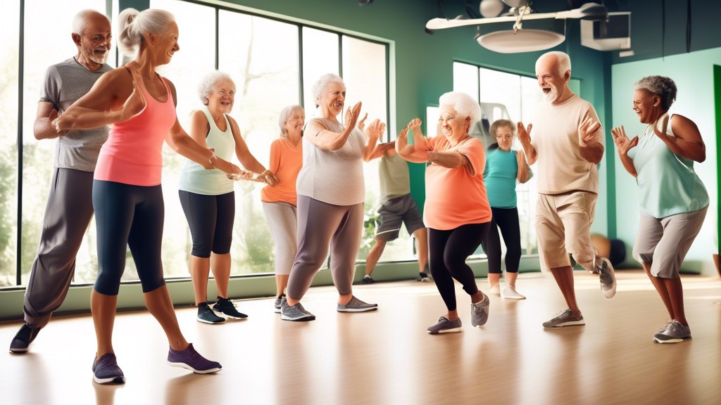 Create an image showcasing a gym with people of various ages engaging in different exercises. Include children doing light activities like jumping rope, te