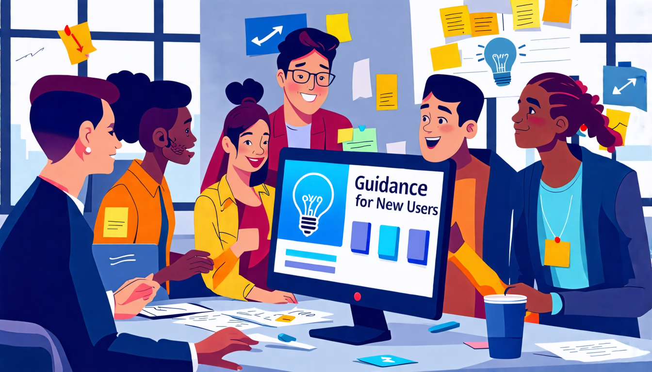 Create an image depicting a diverse group of individuals gathered around a computer, visibly excited and engaged. The computer screen displays a vibrant an